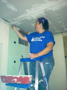 Beth spent the day doing ceiling work 